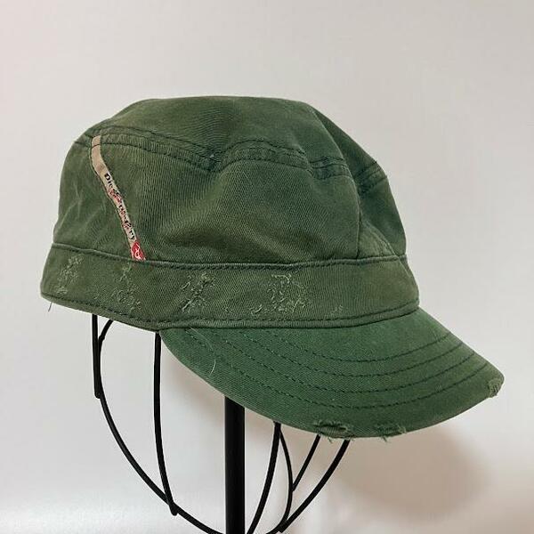 ディーゼル DIESEL キャップ 帽子 サイズ11 綿 グリーン【k621】