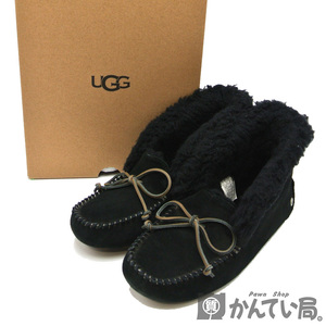 19074 UGG【アグ】 ALENA アレーナ モカシン スリッポン ブラック サイズ：23cm レディース 1112278【中古】USED-A