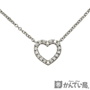 19011 TIFFANY&Co.【ティファニー】メトロハート ネックレス 750 K18WG ホワイトゴールド ダイヤ アクセサリー【中古】USED-A