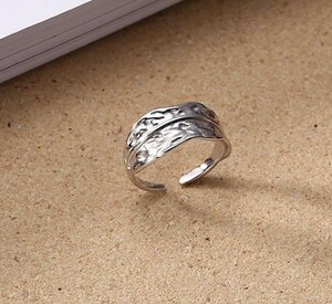  silver te The Yinling g size adjustment possibility ring silver 925 silver ring silver leaf feather 