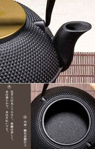 鉄瓶 鉄器 急須 ティーポット 直火対応 霰 銅蓋 容量鉄瓶 鉄急須 ih対応 鉄器 鉄瓶 急須 茶こし 鋳鉄 鉄分補給 直火☆800ML_画像6