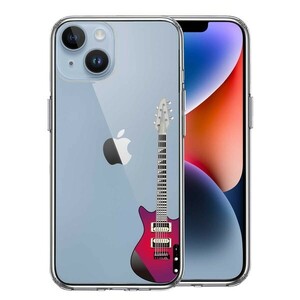 iPhone14Plus ケース クリア エレキギター スマホケース 側面ソフト 背面ハード ハイブリッド