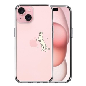 iPhone15Plus ケース クリア にゃんこ 猫 ねこ スマホケース 側面ソフト 背面ハード ハイブリッド