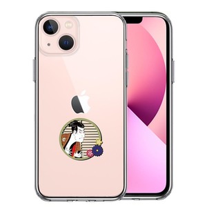 iPhone13mini ケース クリア 浮世絵 男 スマホケース 側面ソフト 背面ハード ハイブリッド