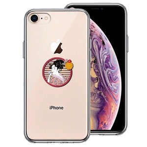 iPhone8 ケース クリア 浮世絵 女 スマホケース 側面ソフト 背面ハード ハイブリッド