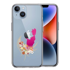 iPhone14Plus ケース クリア 日本女性 着物少女 スマホケース 側面ソフト 背面ハード ハイブリッド