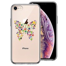 iPhone8 ケース クリア カラフル 蝶々 スマホケース 側面ソフト 背面ハード ハイブリッド_画像1