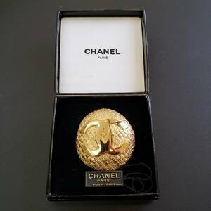 CHANEL　シャネル　ココマーク　ラウンド　ブローチ　ゴールドカラー　ヴィンテージ　中古品