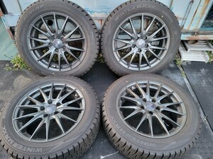 ■2020年製■215/55R17 ダンロップ WINTER MAXX WM02 + Weds製 VELVA SPORTZ 17X7J 5X114.3 IN40 ハブ径73㎜ 210クラウン等に■