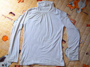 *L size white long sleeve shirt ta-toru neck *