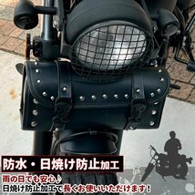 バイク ツールバック スタッズ付き PUレザー 収納バッグ 小物入れ 自転車 バイク フロントバッグ 取付_画像4