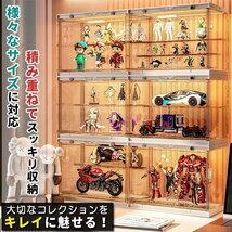 フィギュアケース 収納 コレクションケース コレクション ボックス クリアケース 透明展示ケース 積み重ね可能 扉付き 組み立て式 透明_画像2