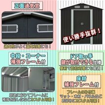 物置 屋外 小型 屋外物置 メタルシェッド サイクルハウス 自転車置き場 大型物置 倉庫 スチール ガレージ 196 195 125_画像3