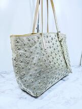 【美品】大容量　JIMMY CHOO ジミーチュウ　サシャ　スタッズ　トートバッグ ハンドバッグ 肩掛け ビジネスバッグ　シルバーカラー_画像4