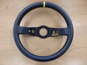 ☆　スパルコ　SPARCO　３５cm　レザーステアリング　2スポーク　ビンテージ　旧車　☆