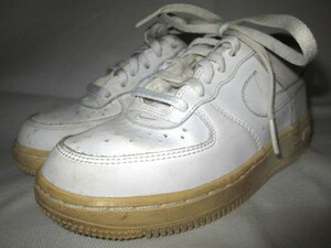 ★中古品 ハワイで購入 2011年製 NIKE AIR FORCE 1 ナイキ エアフォース 1 ホワイト 白 US12C 18cm 品番314193-117 KIDS キッズ 子供靴★