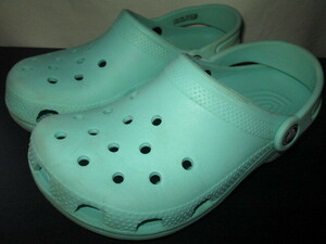 * б/у товар стандартный товар crocs Crocs Classic Classic KIDS Kids M2/W4 20cm mint green черный скользящий материалы легкий надеть обувь ощущение сандалии *