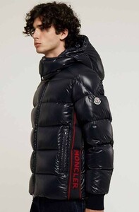 268 400 иен 22AW боковой линии Moncler Logo Nylon Down Jacket Navy Oneminic подлинный Moncler#B1