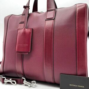 【美品超希少カラー】BOTTEGA VENETA ボッテガヴェネタ マルコポーロ 2way ビジネスバッグ ブリーフケース ショルダーバッグ 鞄 赤 メンズ