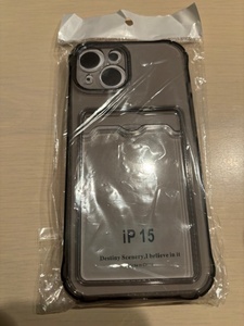 iPhone 15 TPU　ケース　黒　クリア　レンズ周りカバー　交通系ICカード入れ　新品未使用　シリコン　保護　角　スマホ