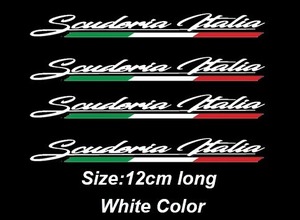■ Scuderia Italia イタリア トリコローレ ステッカー 4枚セット ■ シルバー文字 ジュリア ステルヴィオ ジュリエッタ