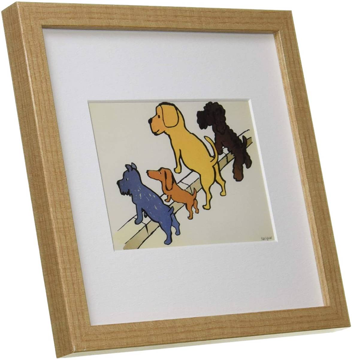 [प्रजनन] नई कला फ़्रेम कला चित्र पेंटिंग चित्रण फ़्रेमयुक्त कुत्ता रेमंड सविग्नाक कला पोस्टर 22x22 सेमी कुत्ता पेंटिंग, कलाकृति, चित्रकारी, अन्य