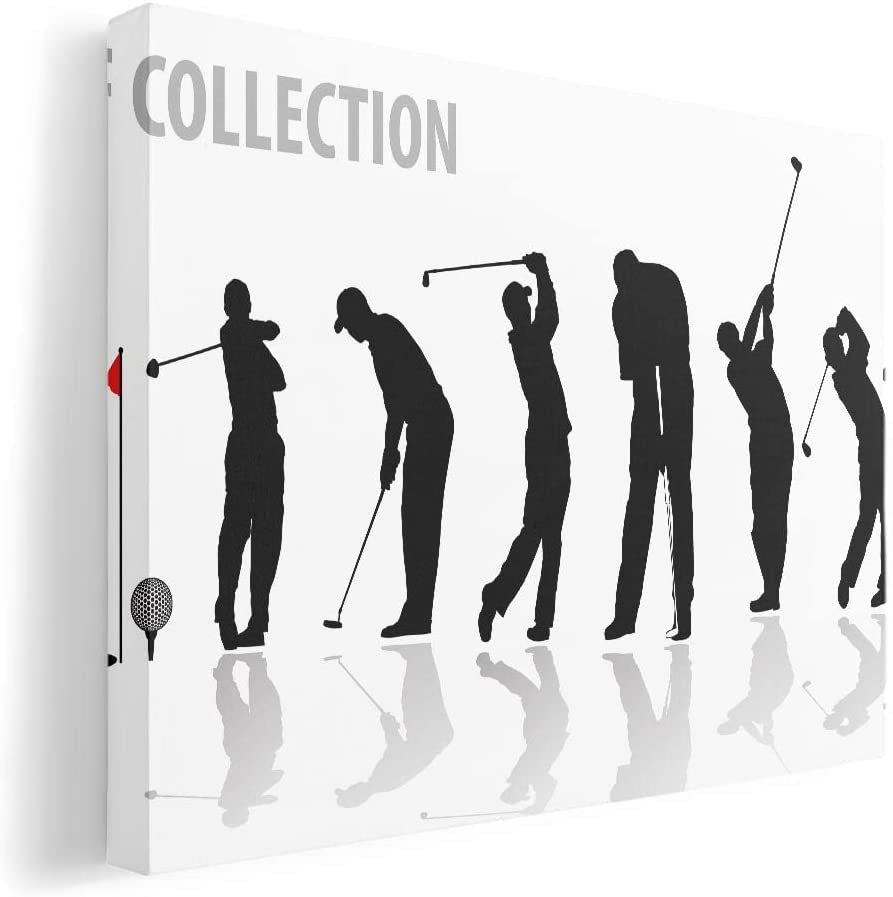 New Art Panel Stylish Modern Art Wooden Frame Canvas Wall Hanging Painting Interior Picture A3 Size Golf Shot Swing, By Sport, golf, others