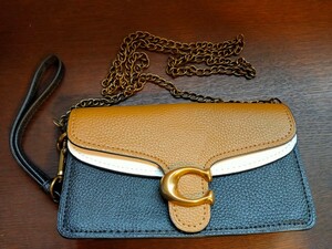 美品COACH ミニ タビー クロスボディ カラーブロック