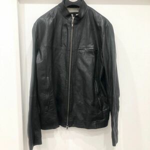 1円〜 theory セオリー レザー ジャケット ラムレザー レディース Mサイズ 未革 ブラック 02-4305000