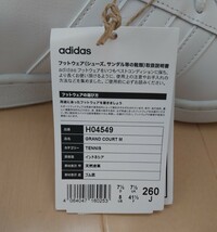 adidas H04549 GRAND COURT M 26.0cm アディダス グランドコート スニーカー テニス シューズ ホワイト/ホワイト 白_画像5