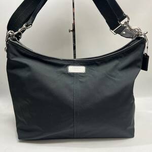  Coach COACH F77152 2WAY shoulder bag nylon black shoulder .. diagonal ..