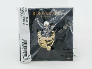 #[YS-1] new goods unused # Coach COACH 3 ream ring # stone attaching ring size 5 number gold group x clear series [ including in a package possibility commodity ]#C
