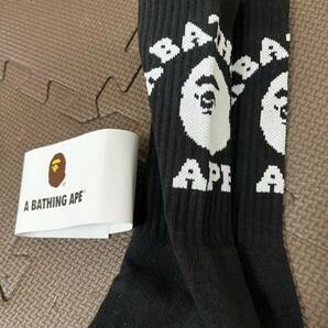 A bathing ape アベイシングエイプ man’s socks 男性 靴下 ソックス 黒4セットの画像4