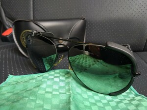 ☆送料無料 レイバン スノー 風防ダブルミラー G-31DM RayBan 62□14 黒 ブラックメタル2 ビンテージ スキー 風防 