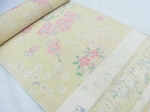 みんなの着物屋さん★夏物 紗紬 反物 着尺 草花 正絹★133