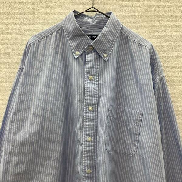 NAUTICA ノーティカ ストライプ オーバーシャツ ボタンダウンシャツ フリークスストア size M 78465