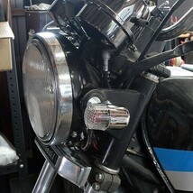 ◆601◆ 丸型 ヨーロピアン ウインカー クリア 4個セット 35mm ステー付 ヨーロピ 汎用 CB400 CBX400F CB400SF CL400 JADE 旧車(0)_画像5