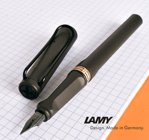 ◆●【LAMY/ラミー】ドイツ Safari サファリ 万年筆 チャコールブラック マット 人間工学 M 中字 梨地 黒色 新品 1円～ 単品発送/LA72-M