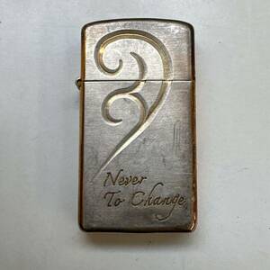 【TS0319】ZIPPO ジッポ スリム K 08 Never To Change オイルライター 喫煙具 着火具 嗜好品 コレクション 未検品