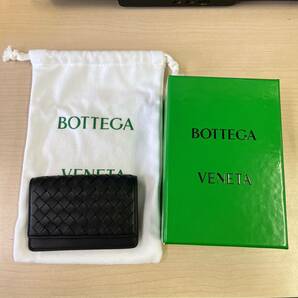 【TS0326】BOTTEGA VENETA ボッテガヴェネタ イントレチャート カードケース ブラック 黒 保存箱 保存袋の画像1