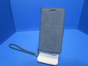 SIMPLE SUEDE iPhone12mini (5.4インチ) 手帳型 ケース ブルー 上品質PUレザー ストラップ付属 スタンド機能 カードポケット