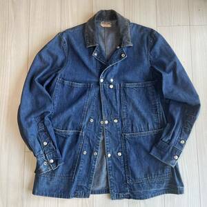 【希少】40s50s DUBBLE WARE デニム カバーオール ジャケット ビンテージ ダブルスナップ vintage chore jacket carhartt headlight