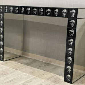 超美品＆希少！KARE カレ Rock Star Console Skull 高級コンソールテーブル ドクロ スワロフスキー ミラー張 幅121 高81cm スカル 骸骨 机の画像3