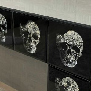 超美品＆希少！KARE カレ Rock Star Console Skull 高級コンソールテーブル ドクロ スワロフスキー ミラー張 幅121 高81cm スカル 骸骨 机の画像2
