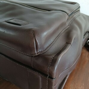 良品!人気モデル! TUMI 63001Bメンズ オールレザー大型2way ブリーフケース ビジネスバッグ ショルダーバッグ 上質レザー本革バッグの画像6