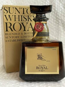 希少ラベル 【 未開栓 】 SUNTORY サントリー ROYAL ローヤル 12年 乾杯 グラス 手書きラベル 700ml 43% WHISKEY ウイスキー SR ■ 松760