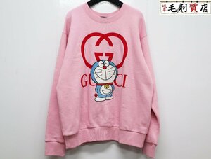  Gucci GUCCI 21SS 617964 XJDIC размер XS Logo Doraemon вырез лодочкой тренировочный розовый первоклассный прекрасный товар футболка 