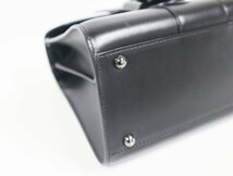 デルヴォー DELVAUX ブリヨン ミニ ボックスカーフ ブラック ハンドバッグ Brillant Mini ショルダーストラップ欠品 美品 バッグ_画像3