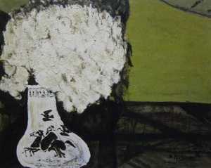 Art hand Auction Setsuko Migishi, Fleurs blanches à Véron, Rare livre d'art grand format/peinture encadrée, Fabriqué au Japon et sera encadré dans un nouveau cadre., Bonne condition, livraison gratuite, peinture, peinture à l'huile, peinture nature morte