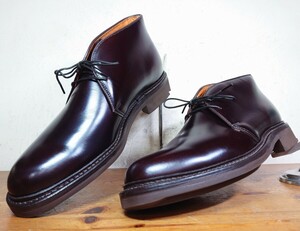 【試し履きのみ/未使用】USA製 K.t.Lewiston チャッカブーツ 8D 26cm相応 バーガンディー 赤茶/alden tricker's クロケット